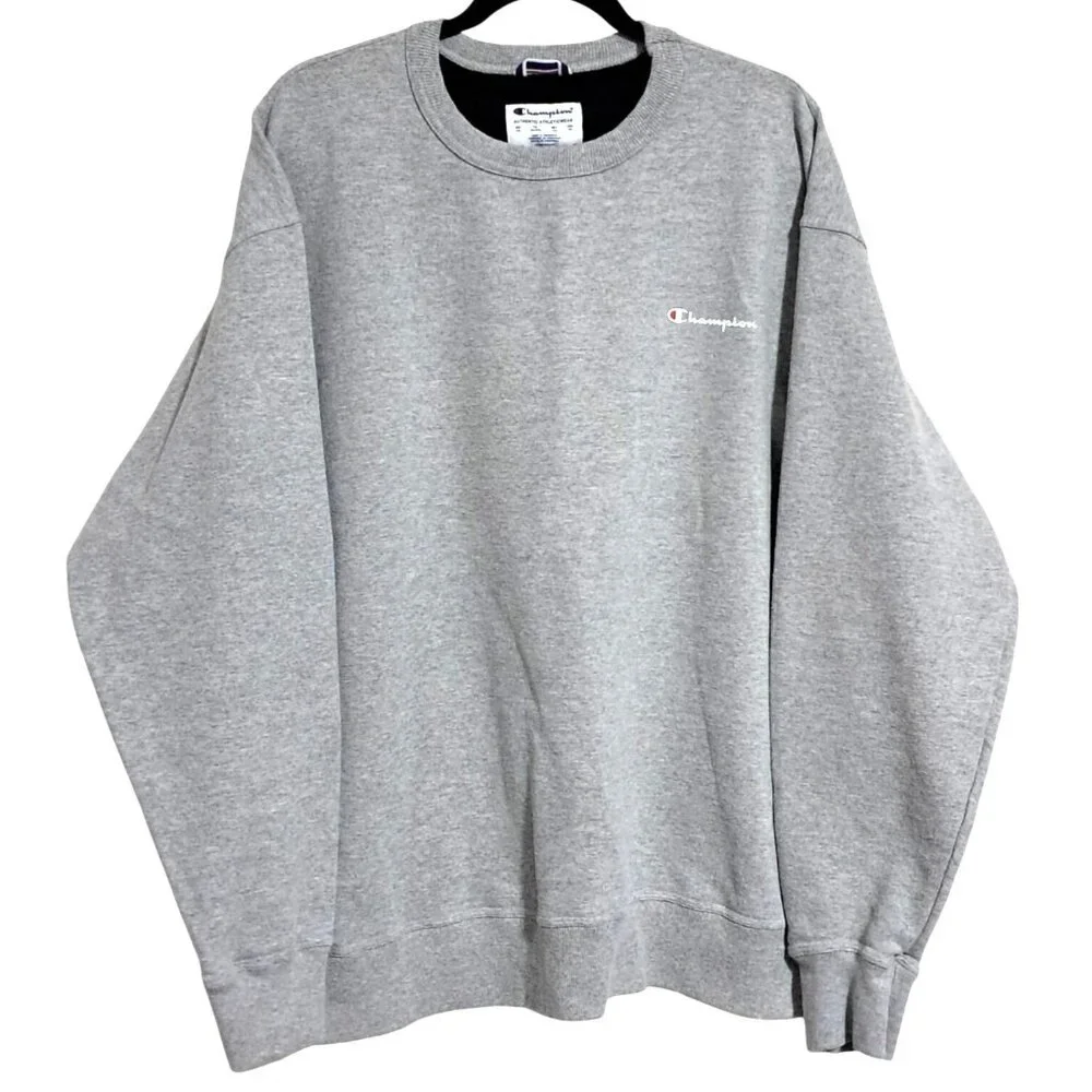 Vintage Champion Crewneck Sweatshirt Heather Gray‎ Mens XXL C Logo